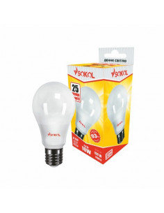 Светодиодная LED лампа A60 10w 220В E27 4100К Sokol