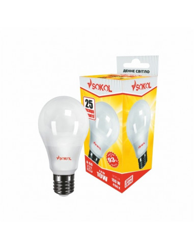 Светодиодная LED лампа A60 7w 220В E27 4100К Sokol
