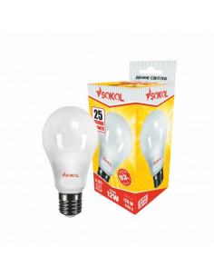 Светодиодная LED лампа A65 12w 220В E27 4100К Sokol