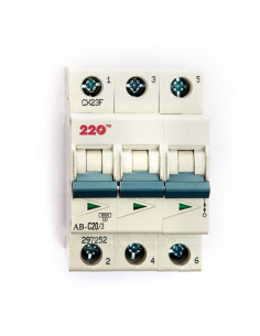 Автоматический выключатель 3Р 20А (6кА) ТМ 220