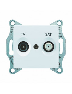 Розетка Schneider Sedna TV+SAT проходная белая SDN3401921