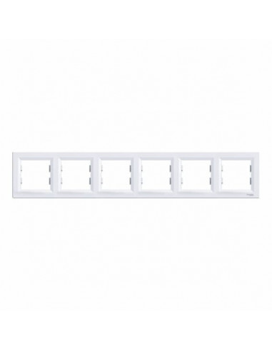 Рамка Schneider Asfora 6-местная горизонтальная белая EPH5800621