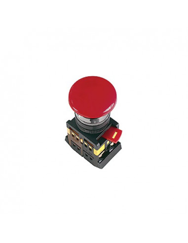 Кнопка AEAL22 гриб с фиксацией красная d22 240В 1з+1р ІЕК
