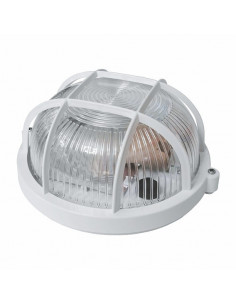 Светильник Ecostrum НПП-65 круг белый прозрачный с решеткой