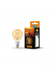 Лампа LED Filament G45FA 4w E14 2200K бронза Videx