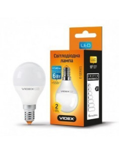 Светодиодная LED лампа Videx G45e 6w E14 3000K