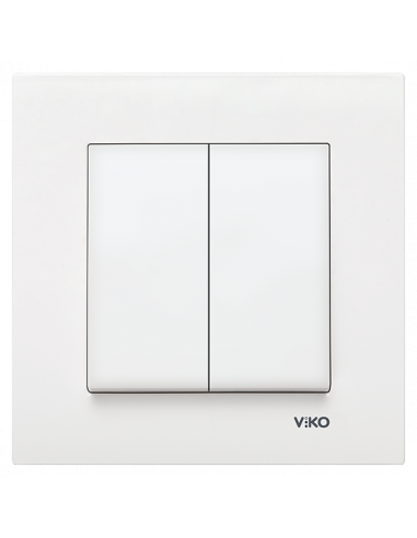 Выключатель двухклавишный белый VI-KO KARRE 90960002