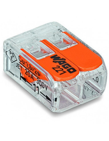 Клема WAGO 2-конт д/распред коробок, универсальная, 0,2-4 мм2