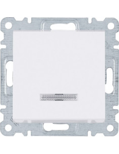 Вимикач з підсвічуванням 1-полюсний Lumina, білий, 10АХ/230В