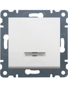 Вимикач з підсвічуванням 1-тактовий Lumina, білий, 10АХ/230В