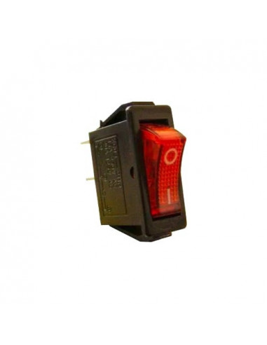 Переключатель 1кл красный с подсветкой KCD6