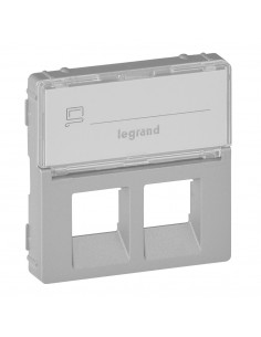 Накладка для розетки RJ11+RJ45 Legrand Valena-L Алюминий с