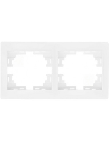 Рамка подвійна горизонтальна б/в Lezard MIRA 701-0200-147 колір білий